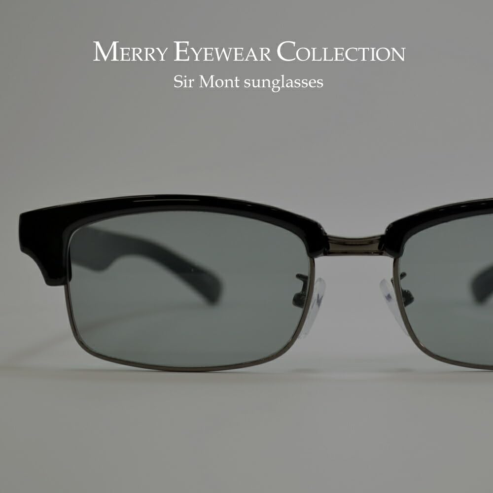 Sunglasses for Men and UV Fashion Lenses [MERRY PLEASURE] Women, Protection, Glasses, Browline, Semi-Tinted