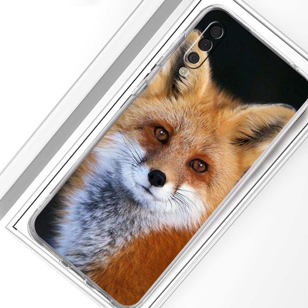 Cute Red Fox Gift Phone Case For Samsung Galaxy A52 A50 A70 A30 A40 A20E A10 A10S A20S A02S A04s A12 A22 A32 A72 5G Clear Cover