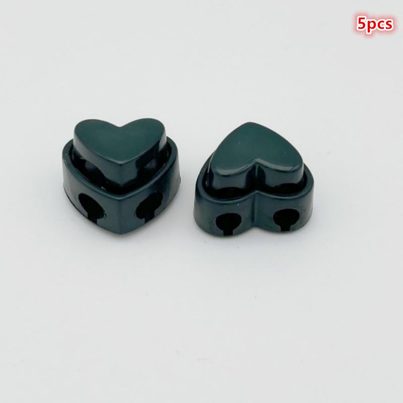 5Pcs Colorful Garment Stoppers Heart-Shaped Plastic Cord Locks Double Hole Spring Toggle Anti-Slip Stoppers Garment Accessories