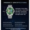 Luxury Automatic Mechanical Men Watch Fashion Moon Phase Business Watches Hollow Tourbillon Stainless Steel Men Wristwatch