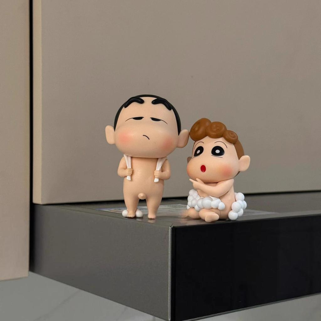 Crayon Shin-chan bath accessories, small figures, bathroom decorations, trendy toys, creative gifts for male and female friends