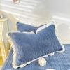 Velvet Pillowcase Autumn Winter Pillow Cover with Pleated Edge Skin-friendly Pillow