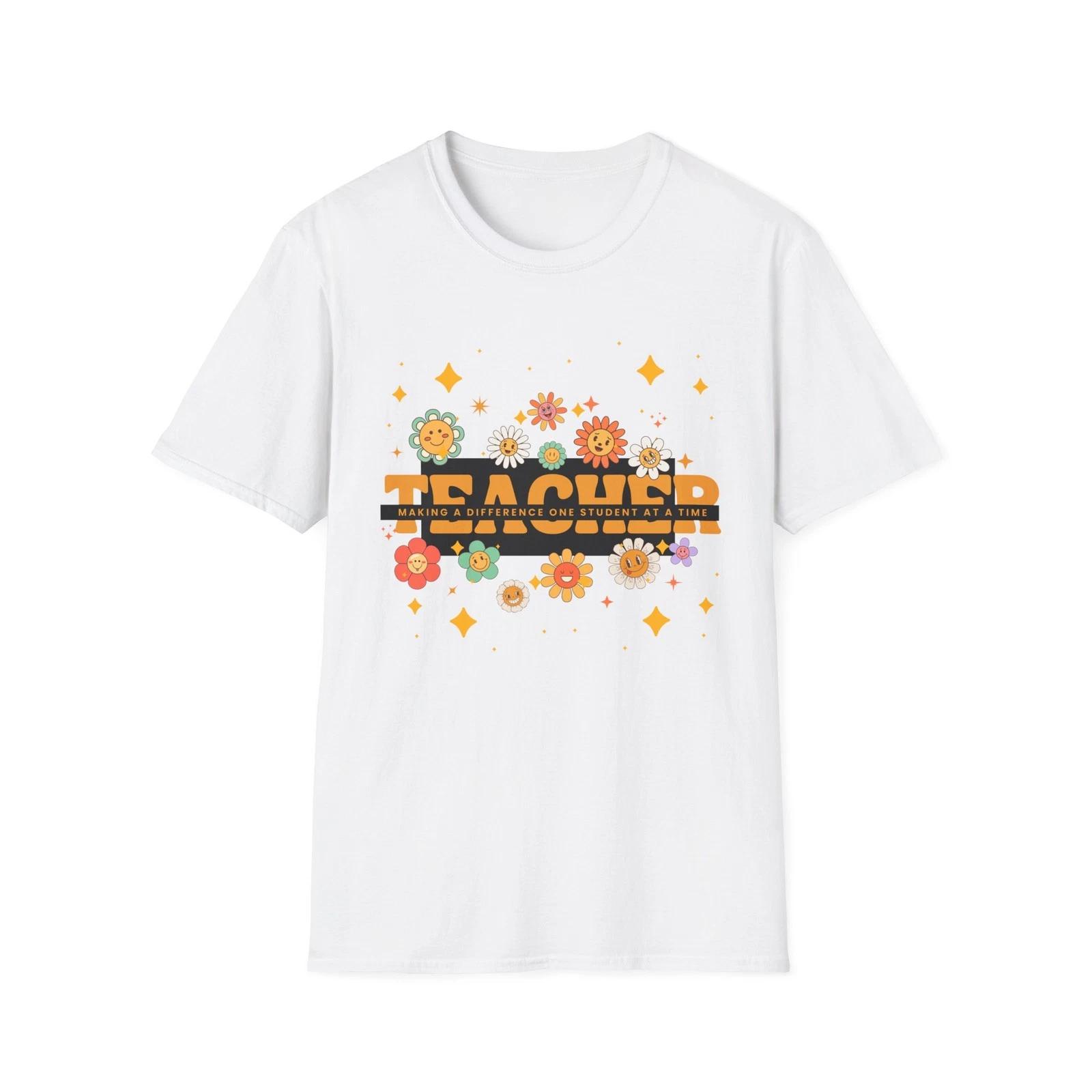 Teacher T shirt, Gift for Educators, Teacher s Gift, Floral Design Tee M