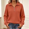 Women's Half Zip Knit Long Sleeve Pullover Sweater for Fall and Winter