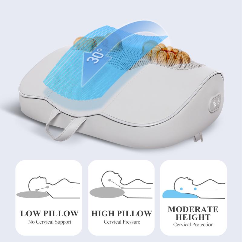 Jinkairui Massage Pillow Heated Acupressure Massager Deep Kneading Shoulders Relax Whole Body Muscles