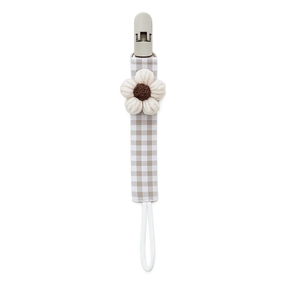 Cute Flower Dummy Nipple Holder Plastic Embroidery Pacifier Clips Baby Pacifier Chain Newborn