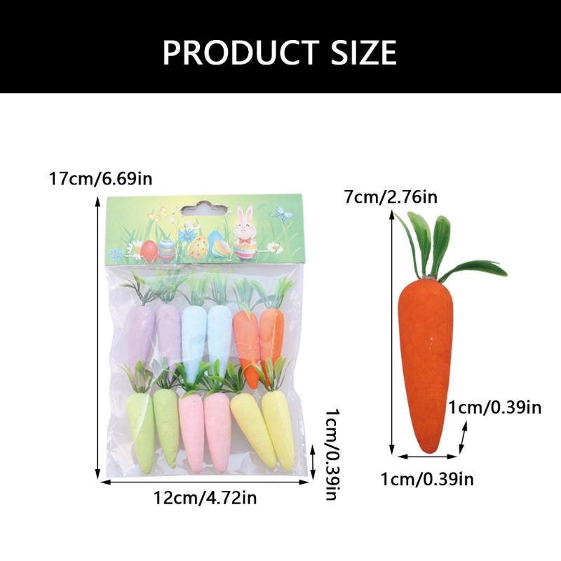 12Pcs Realistic Artificial Carrots Simulation Vegetables Basket Fillers for Kitchen Decoration Party Table Centerpieces