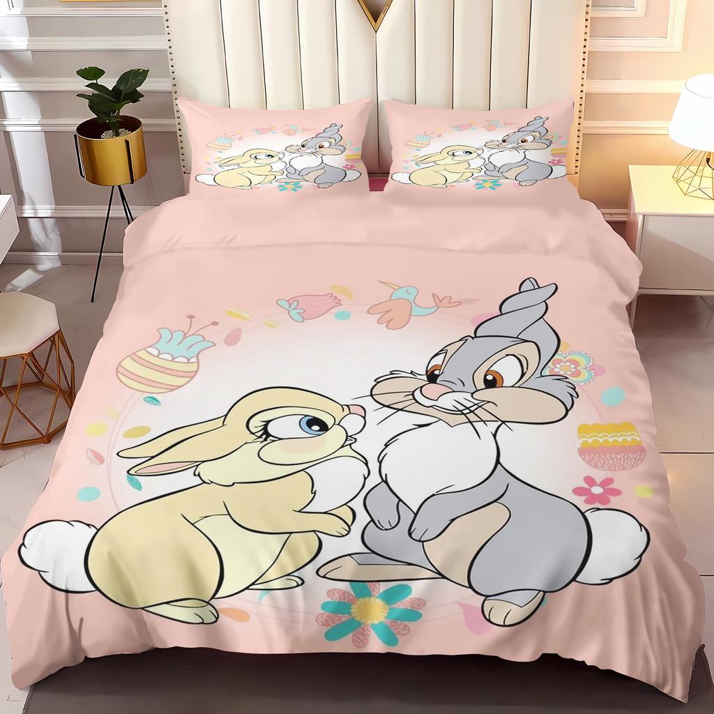 Bambi Párové povlečení Sada povlaků na přikrývku Velikost Twin 100% Polyester 3D Dětská sada povlečení 3dílná 1 povlak na přikrývku