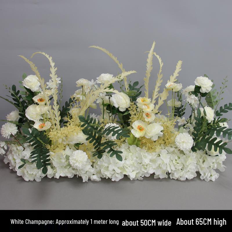 Blue Artificial Flower Row for Wedding Aisles and T-stage Decorations