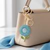 Keychain Pendant Rhinestones Inlaid Sunflower Design Key Chain with Anti-Oxidation Lobster Clasp Backpacks Accessory