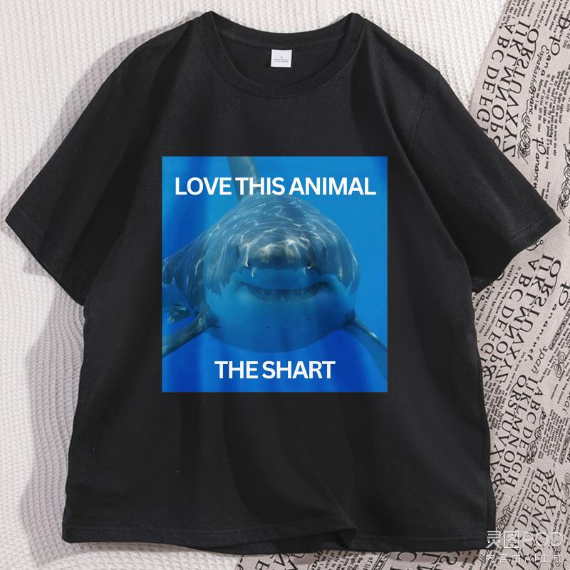 Love This Animal The Shart Graphic Tee Shirts Funny Cotton ShortSleeve Sea Animal T Shirt Mens Designer Clothing Comfortable