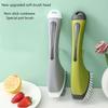 Upgraded Liquid-Filled Cleaning Brush Press with Soap Dispenser ,Non Stick Cookware Safe, Stainless Steel Bristles,