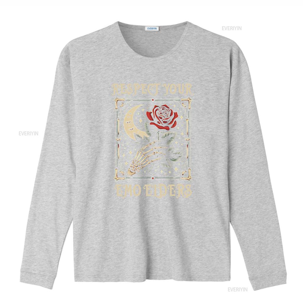 Gothic Emo Music Fan T Shirt Respect Your Elders Unique Tribute to Culture  vintage Washed Soft graphic Stretched Comfortable