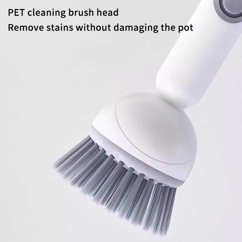 Soap Dispensing Dish Brush Long Handle Adjustable Heavy Duty Scrubber for Kitchen Pot Pan Dishwashing Use