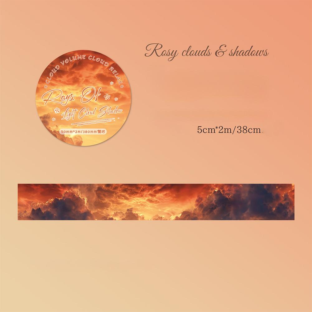 

50mm*200cm Cloud Series Vintage Rainbow Cloud Landscape Material Collage Washi Tape Creative DIY Journal Stationery
