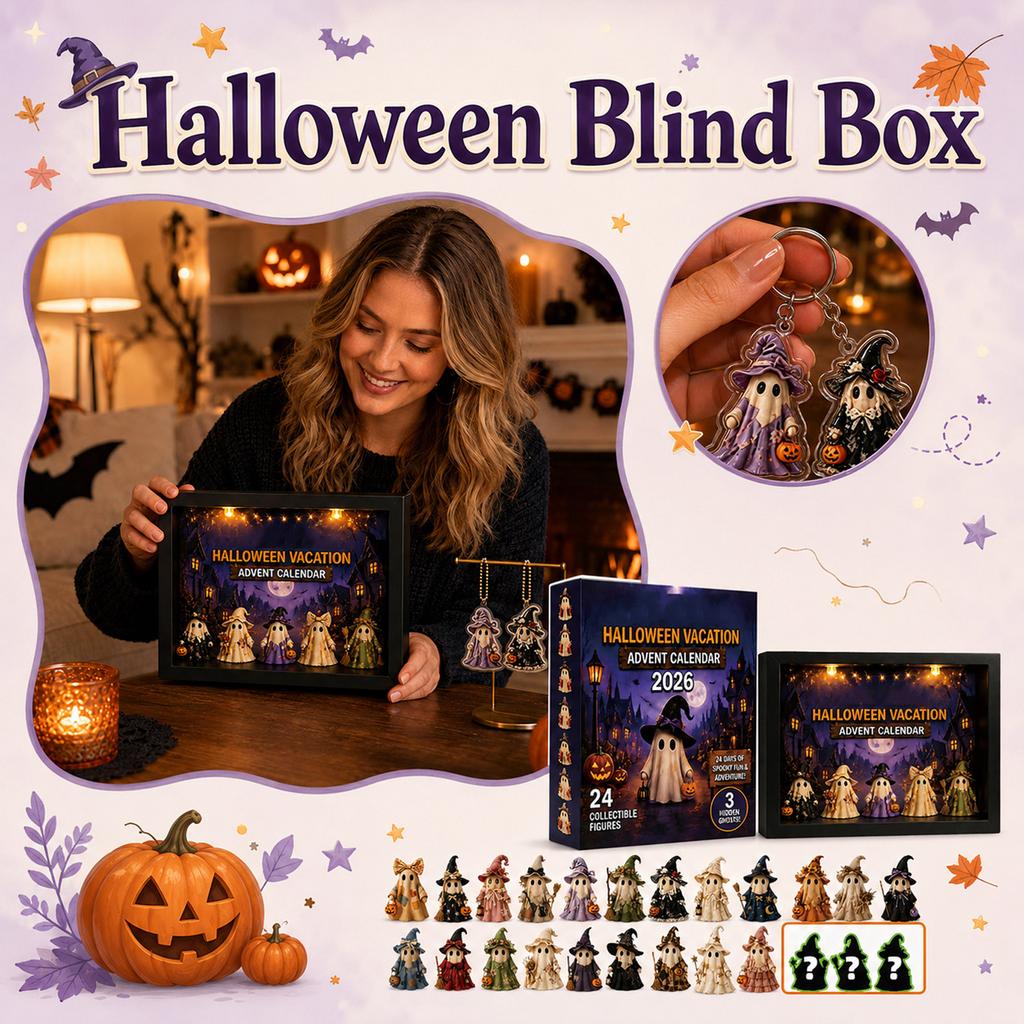 Acrylic Halloween Countdown Box - Surprise Toys with Light-Up Display, 3 Rare Collectible Variants