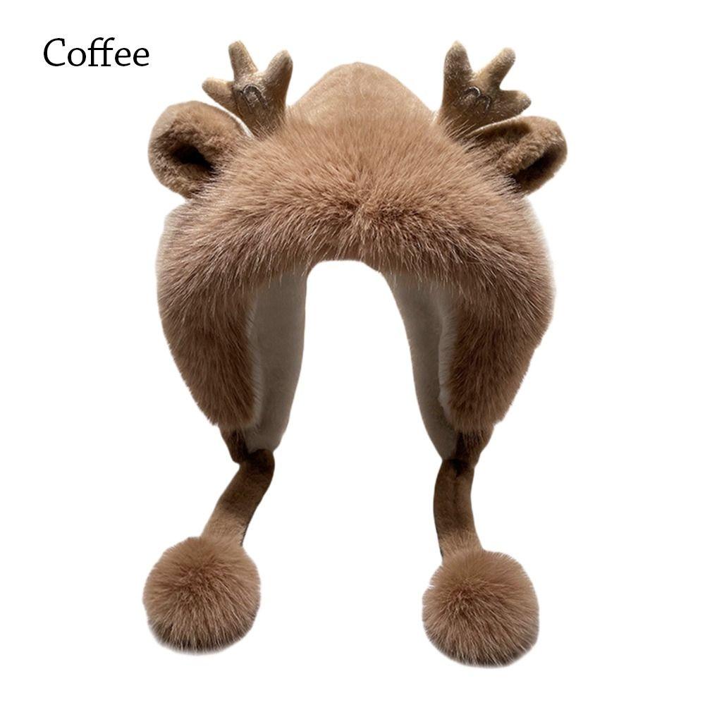 

Теплая зимняя шапка Каваи шапка с защитой ушей Модная панама для женщин кофейный