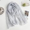 Spring and Summer Women's Thin Chiffon Long Scarf 1116 New Literary Small Fresh Silk Scarf Long Shawl Sun Protection Floral Scarf