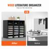 Wood Literature Organizer, 24 Compartments, File Sorter with Removable Shelves, Mailboxes Slot for Office Home Classroom Mailrooms Organization, EPA