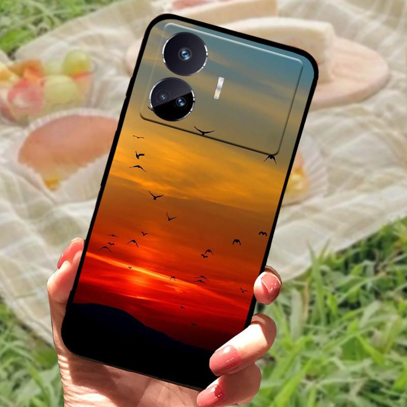 For Realme GT Neo 5 SE Case Popular Picture Black Silicone Soft Back Cover Case For Realme GT Neo 5 SE 5SE Phone Cover Funda