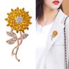 Glittering Rhinestones Floral Pin Comfortable Alloy Clasp Lapel Badge For Accessorizing Fashionable Outfit Enhancer