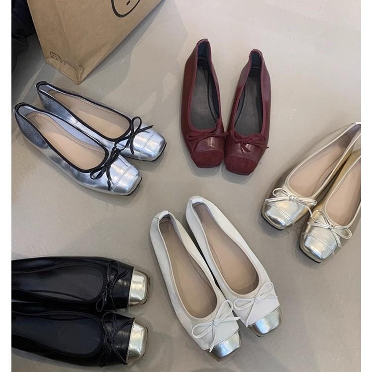 French Small Fragrant Style Bow Shallow Mouth Mary Jane Single Shoes Girl 2025 New Fairy Style with Skirt Doudou Shoes