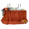 Weiße Chiffon-Tischdecke für rechteckige Tische Tischrock Rüsche für Party Hochzeit Babyparty Geburtstag Dekor