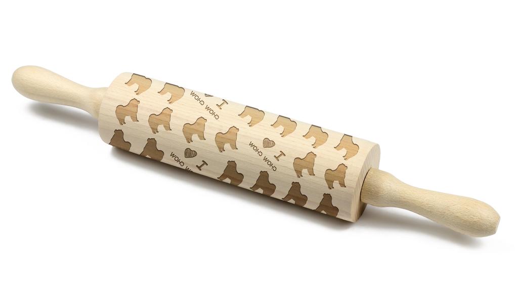 Chow Chow – Rolling pin for dough with a dog, patterned rolling pin for ceramics | Art-Dog
