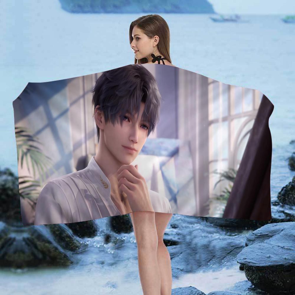 L-Love and D-Deepspace Anime Beach Swimming Towel Soft Absorbent Washcloth Children's Gifts for Kids Travel Camping Gym