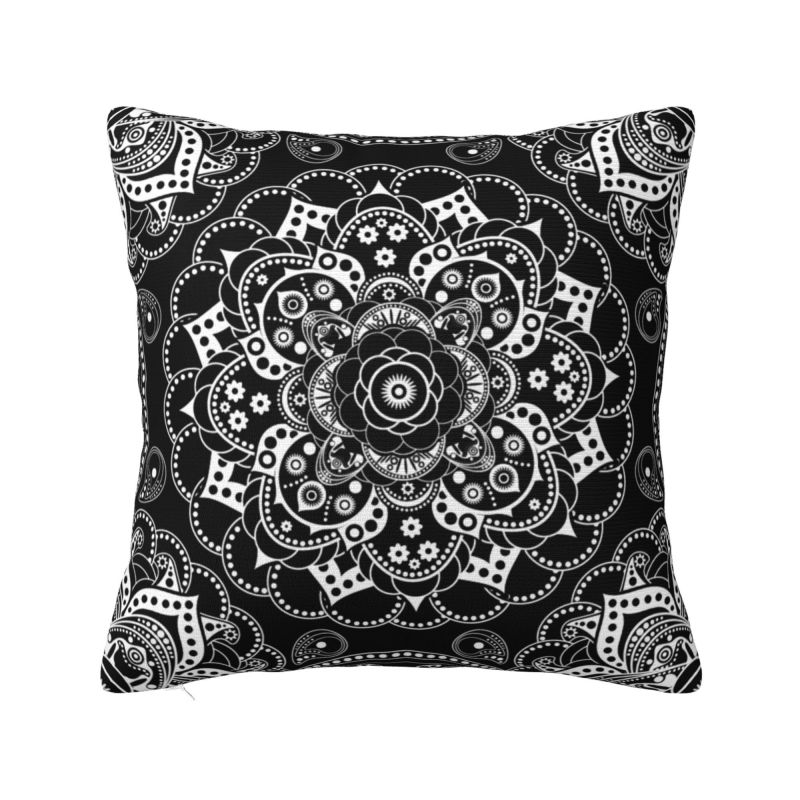 Custom Bohemia Ethnic Mandala Flower Cushion Cover 45x45 Cm Polyester Throw Pillow Case For Sofa Decoration Bedding Pillowcase