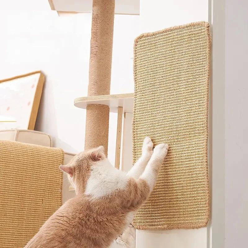 Wall-Mounted Sisal Cat Scratcher Mat, Durable Scratch Pad for Summer Indoor Cats, Furniture Protection & Kitten Claw Care