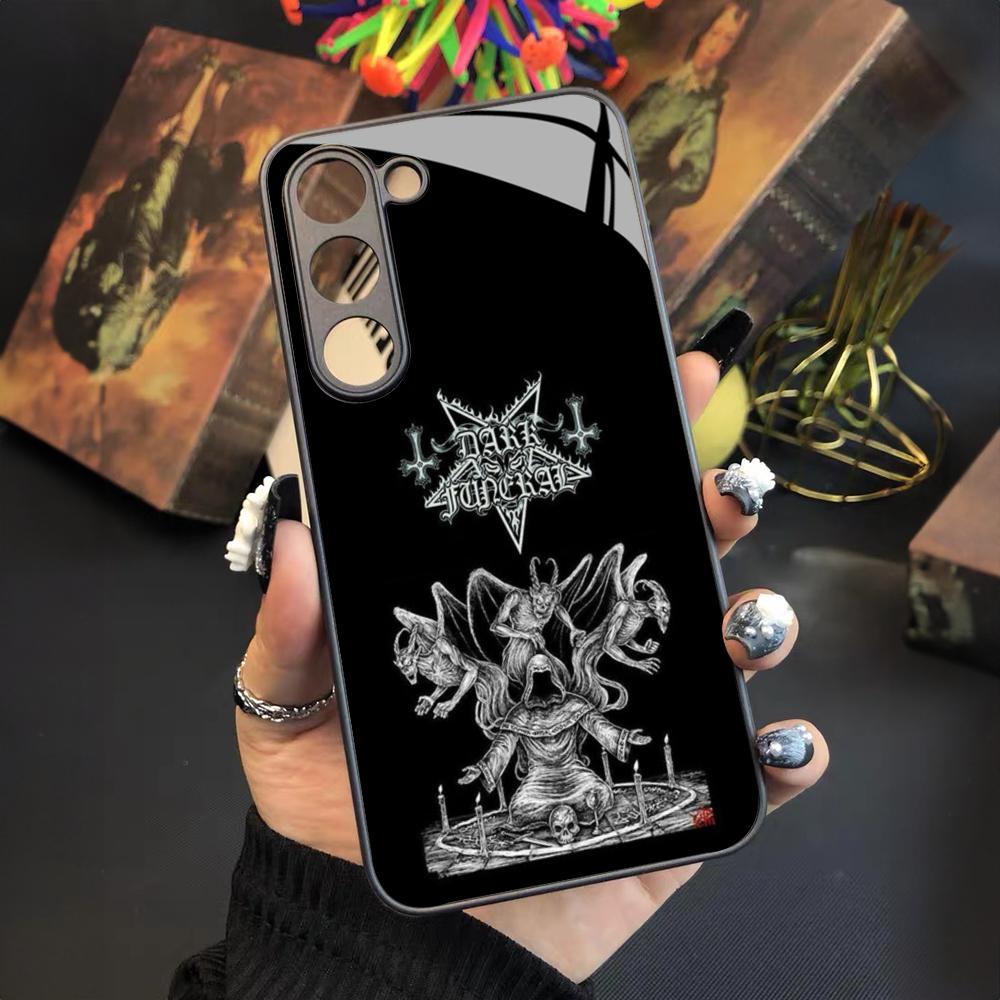 Heavy Metal Dark Funeral Band Phone Case For Samsung Galaxy S26 S25 S24 S23 S22 S20 S21 Ultra Plus Fe Colored Silver Cover