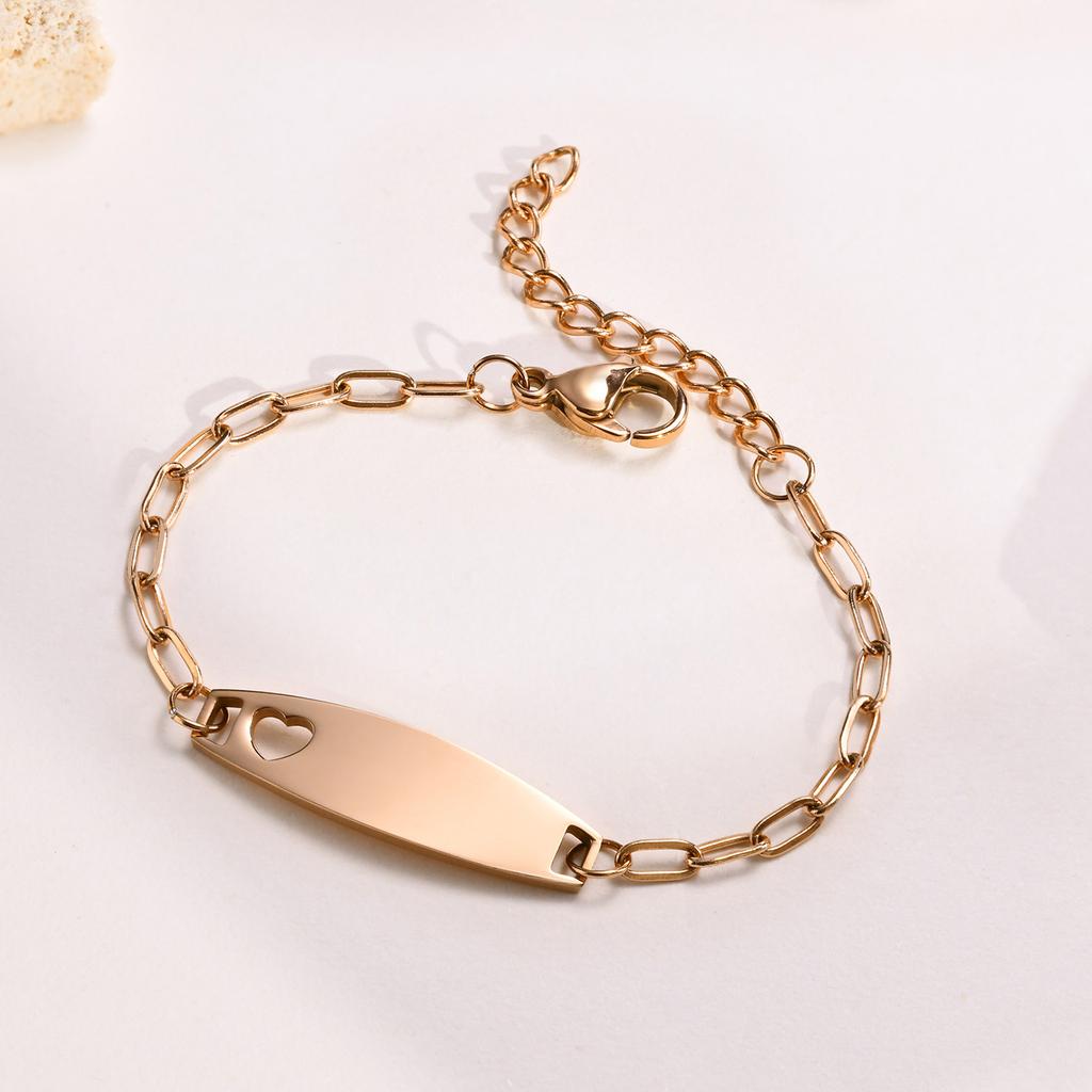 Vnox Free Engraving Name Bracelets for Girls Boys, Custom Date Name Bangles, Meaningful Gift for Newborns