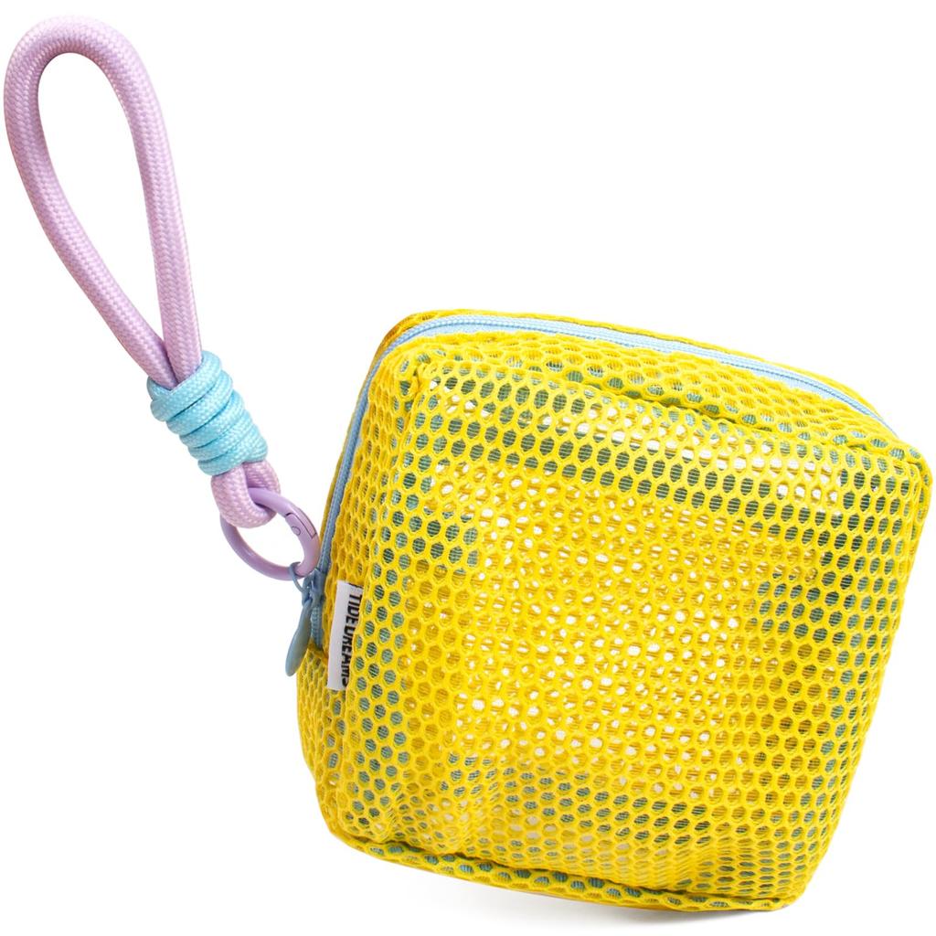 Women Lightweight Square Mesh Cosmetic Bag Portable Colorful Object Storage Bag With Zipper Multi-purpose Sundries Storage Bag