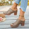 Übergrößen Schuhe für Damen 36-43 Sommer 2026 Damen zum Hineinschlüpfen Plateau Hoher Absatz Rutschfest Peep Toe Sandalen Damen Schuhwerk