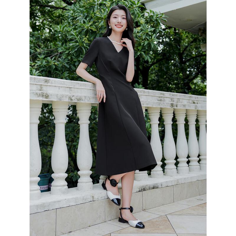 

Jiu Zi Anna Karen Elegant V-Neck Midi Dress 2XL (136-150 jin)
