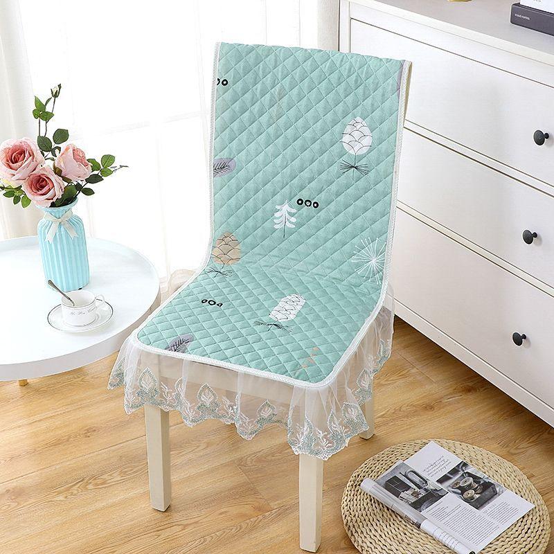 Lace Wave Lace Chair Cover Thickened Dining Table Seat  Cushion European Style Large Flower Table Cloth Integrated Chair Mat