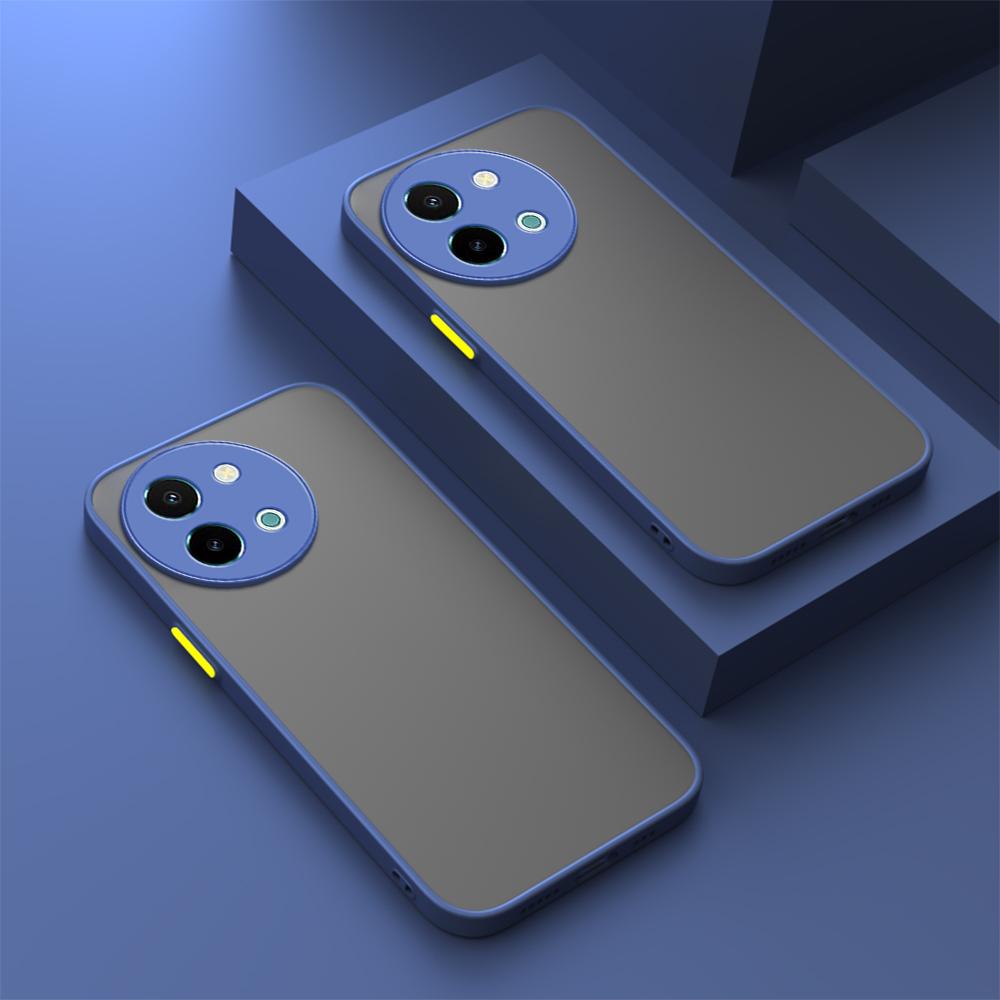 Matte Hard PC Phone Case for VIVO Y18 Y38 Y03 4G Y18E Y100 Shockproof Armor TPU Camera Lens Protection Silicone Edge Cover for Vivo Y 38 18