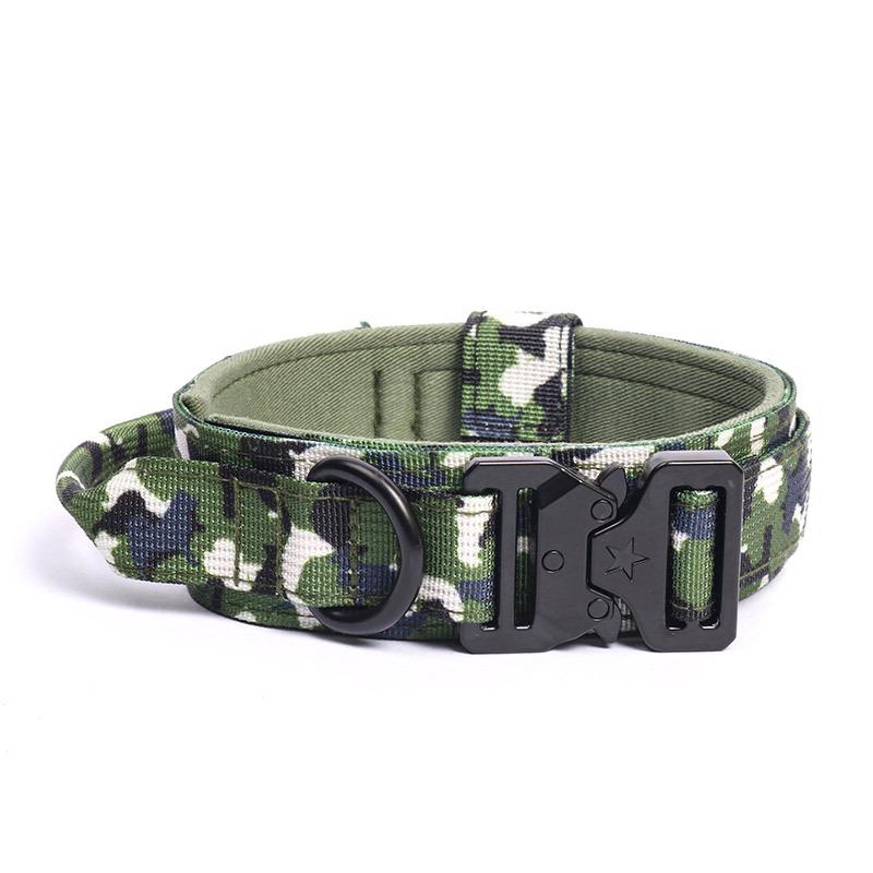 Tactical Adjustable Dog Collar & Leash - Outdoor Explosion-Proof Training Collar.