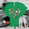 Fashion Halloween Love Boo Printed Short Sleeve Halloween Love Boo T-Shirt For Women Summer Casual T-Shirts Top