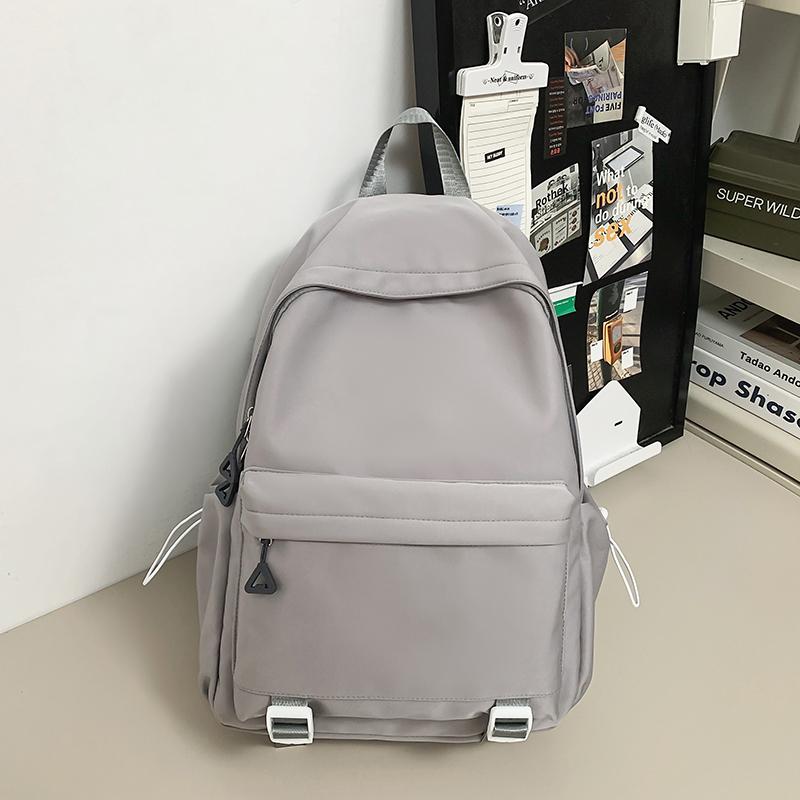 Large Capacity Student Schoolbag Solid Color Women Backpack Men Travel Backpack
