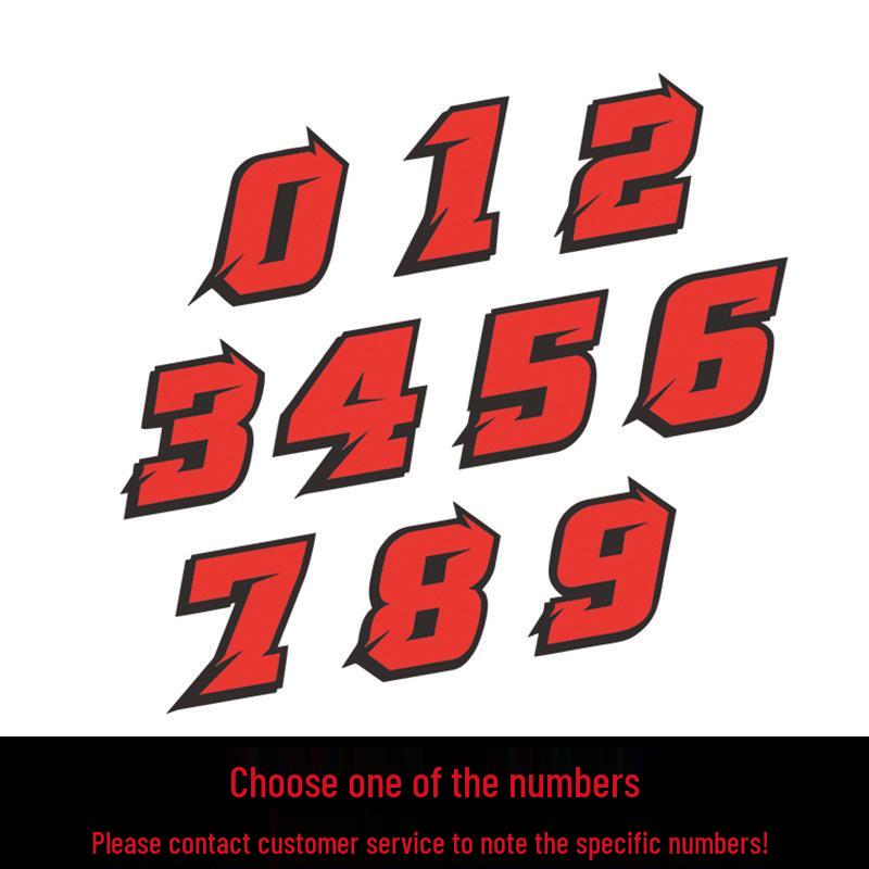 

Семиколірні світловідбивні наклейки з гоночними номерами для мотоциклів для DIY шолома та модифікацій автомобіля Height 5cm