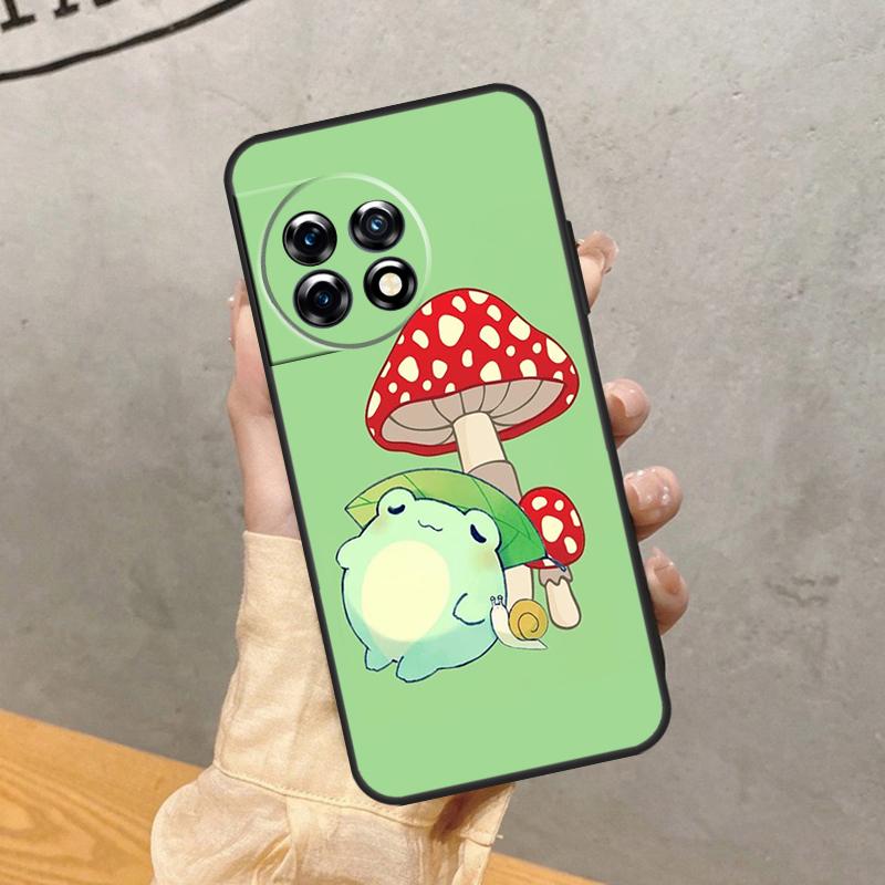 Mint Green The Frog Mushroom Case For OnePlus 15 15R 13 13R 13T 12 12R 11 10 10R 10T 8T Nord 5 CE 4 2 3 Lite N20 N30 Cover