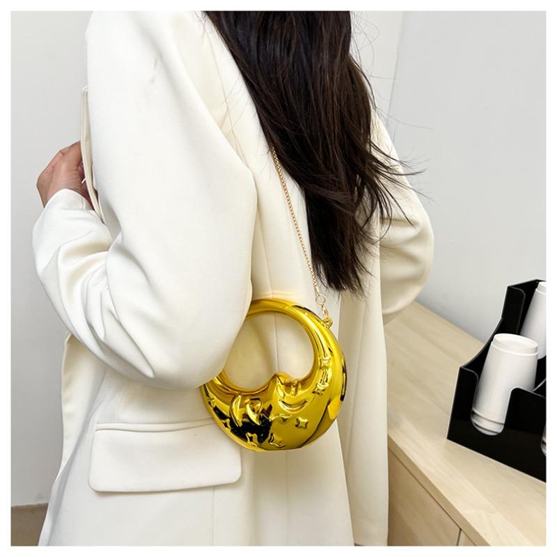 2026 New European and American Style Cross-border Crossbody Bags Acrylic CHAINS Mo Shape Creativity Women's Handbags