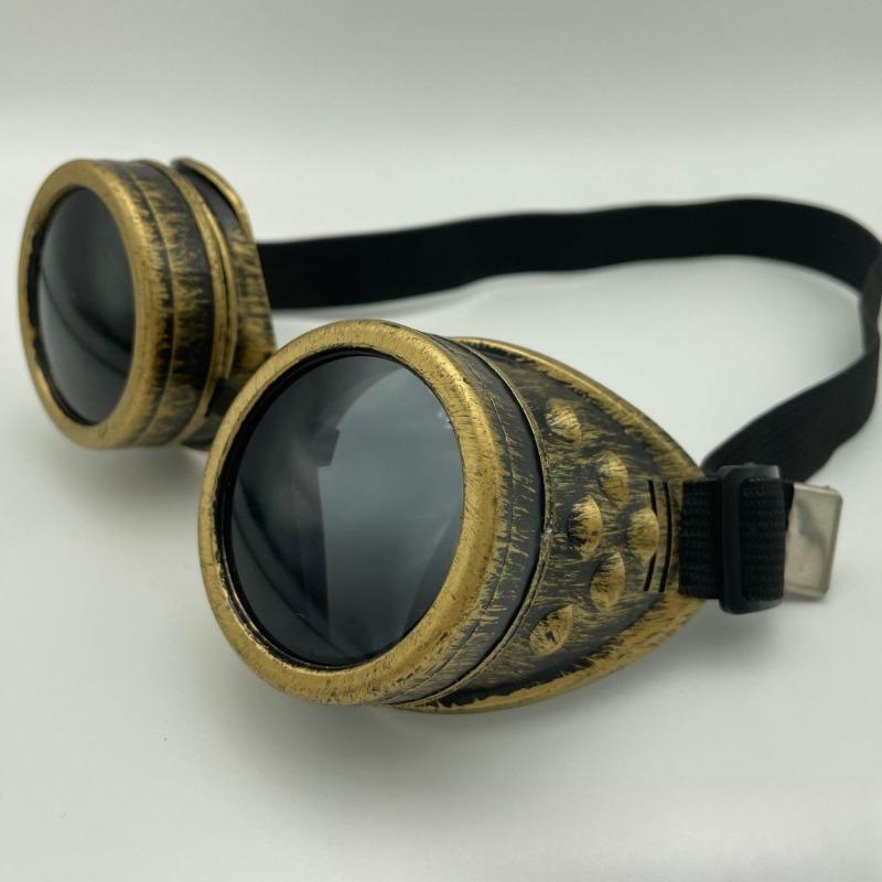 Herremote Steampunk Briller Runde Oversized Vernebriller Sveise Punk Briller Cosplay Damebriller