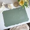 Imitation Leather Totem Dining Placemat Oil-Proof Waterproof Place Mat Retro Relief Table Mat for Kitchen Table Coffee Pad