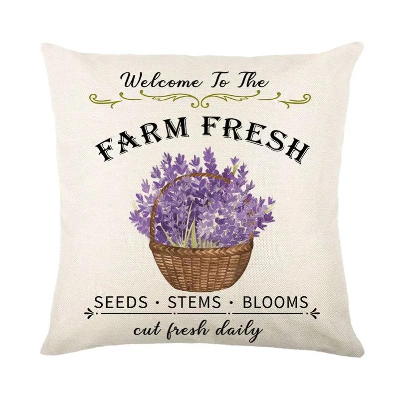 45*45Cm Zonnebloem Kussensloop Printserie Taillekussensloop Kussenhoes Wasbaar Bankbenodigdheden Kussenhoes Home Decor