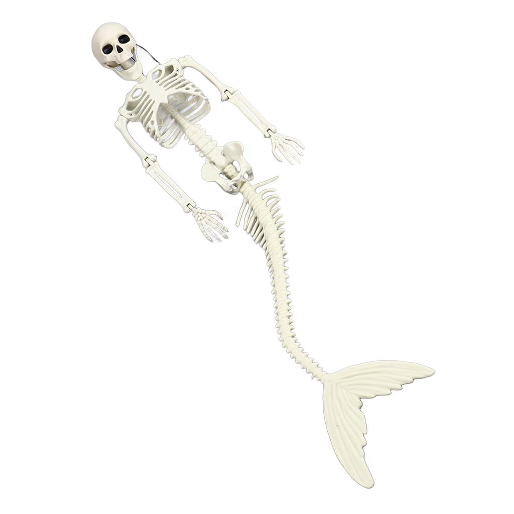 V životní velikosti Kostra mořská panna Halloween Venkovní dekorace Pohyblivé pohyblivé klouby Realistické celé tělo