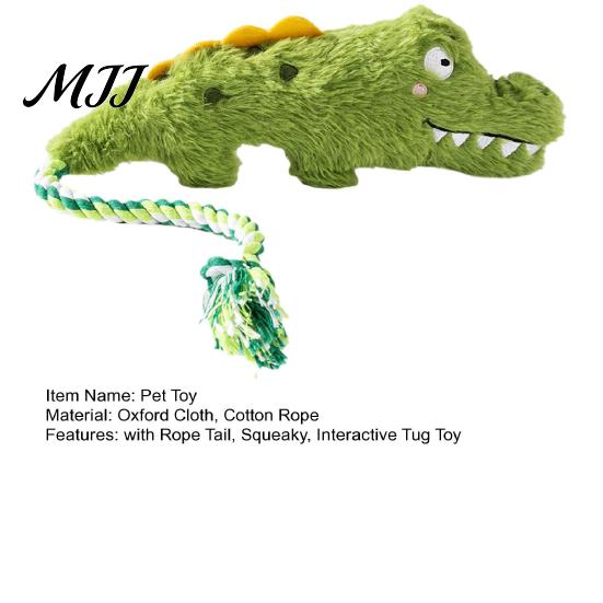 Interactive Squeaky Crocodile Chew Toy Plush Dog Toy, Stuffed Tug of War Game for Puppy Teething, Small Medium Dogs Anxiety Relief Durable Toys
