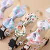 Classic Bow Cat Collar Adjustable Pet Collars with Bell Cute Printed Puppy Collar Durable for Cats and Puppy Neck Accessory Accessories
